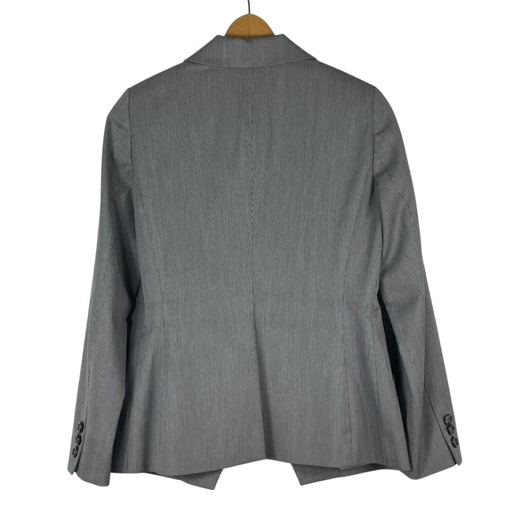 Etcetera Women's Gray Micro Pin Stripe Suit Blazer Jacket 6 Career Professional - Picture 2 of 5